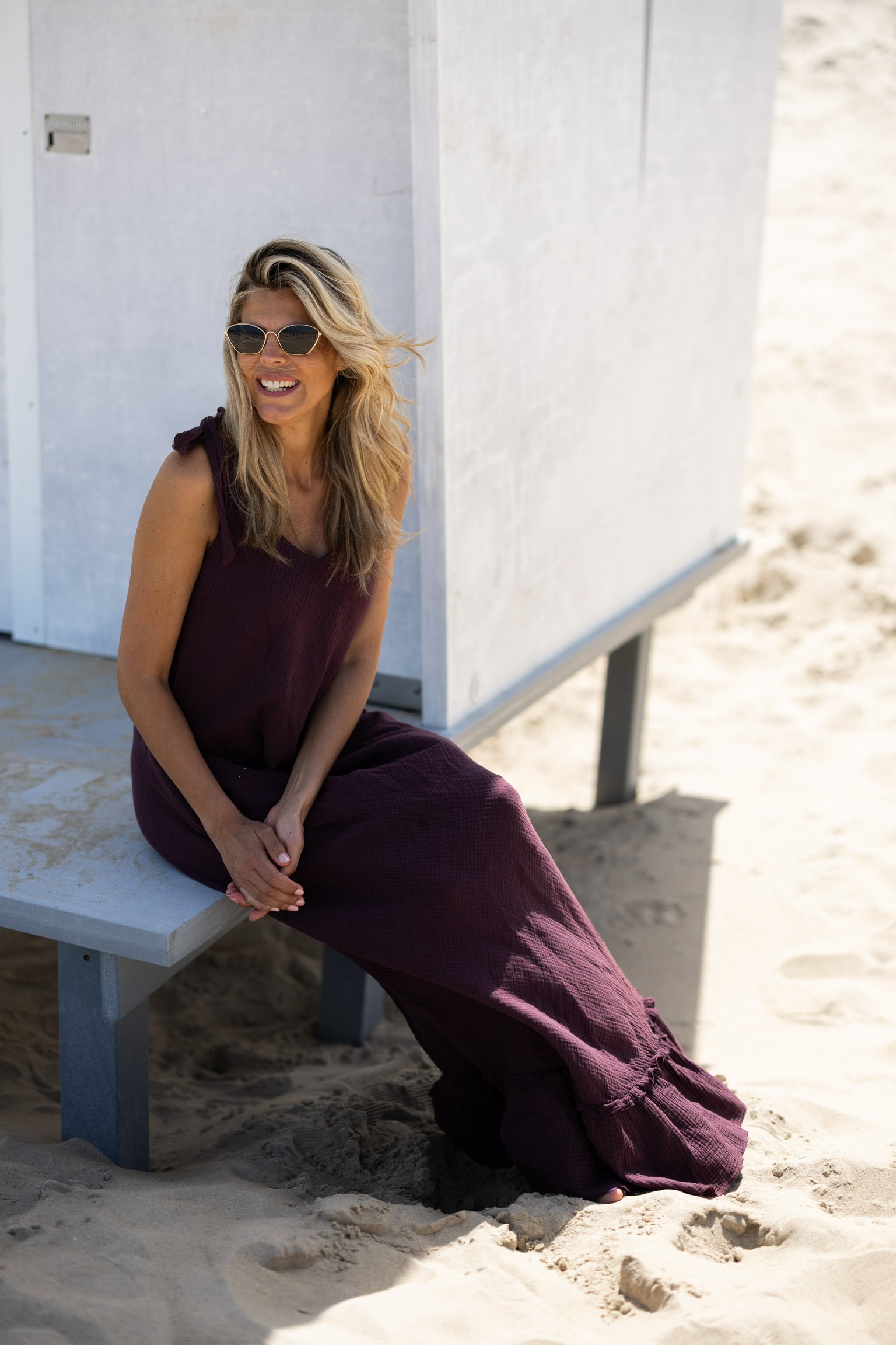 Longdress Bon bini | Aubergine | Studio Poespas