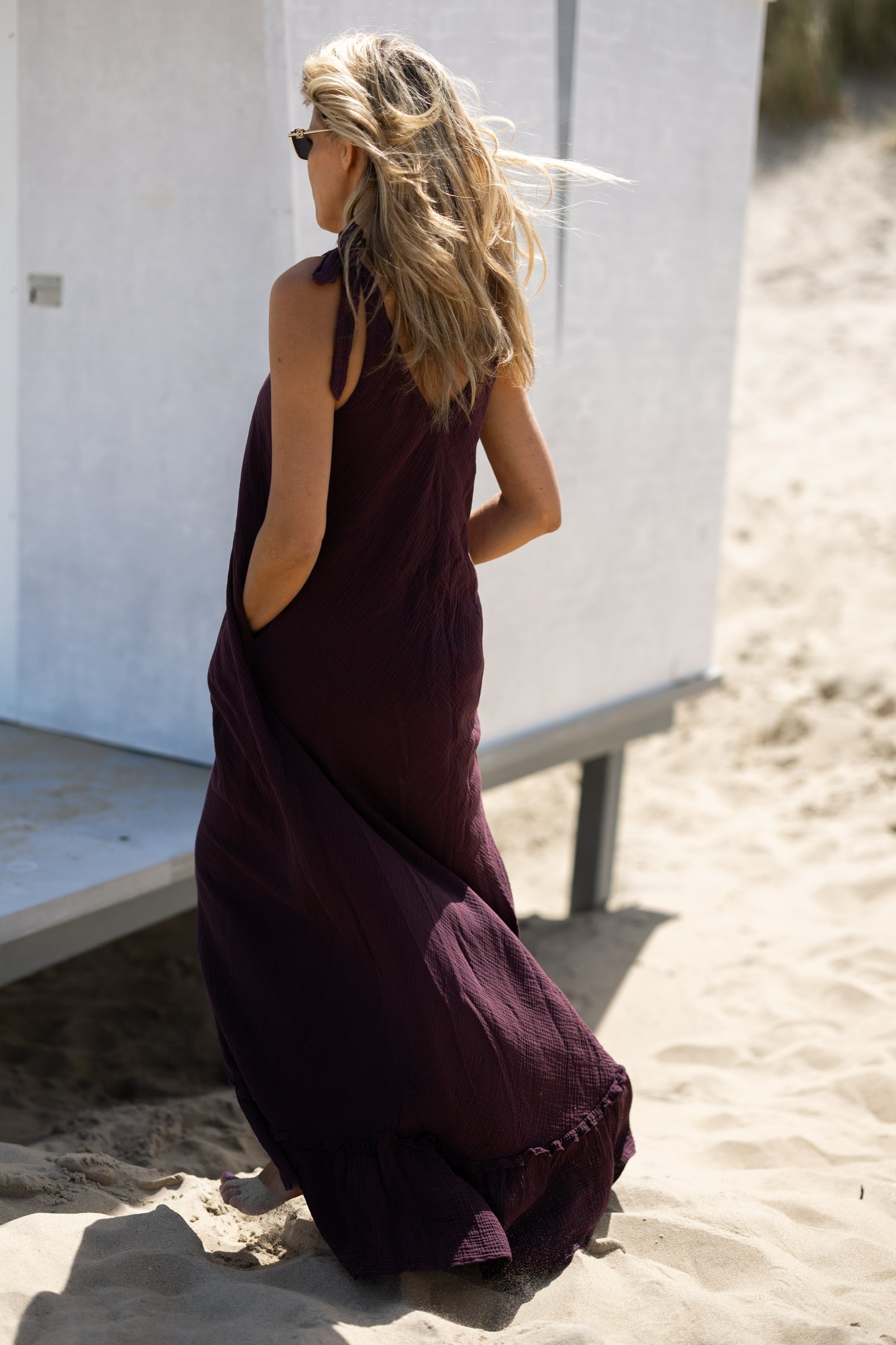 Longdress Bon bini | Aubergine | Studio Poespas
