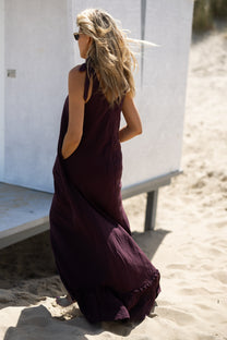 Longdress Bon bini | Aubergine | Studio Poespas
