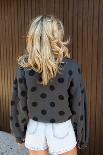 Sweat Macaron Polka pop | Graphite | Studio Poespas