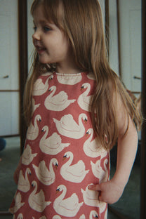 Magot bow dress | Swan rose | Konges Slojd