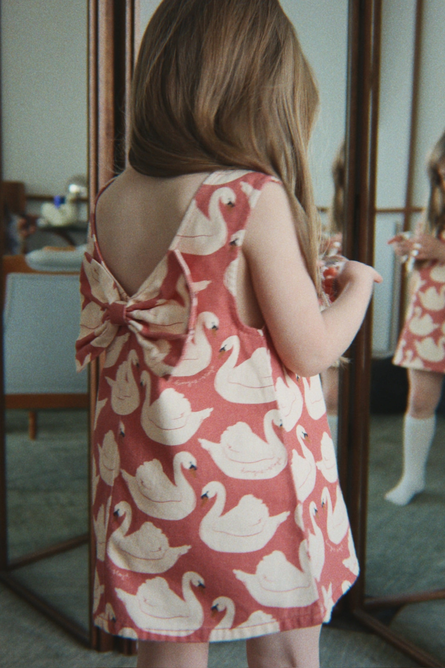 Magot bow dress | Swan rose | Konges Slojd