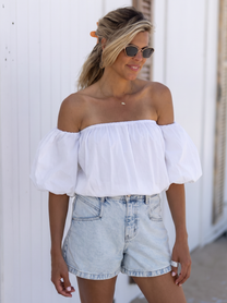 Off-shoulder top Capri | White | Studio Poespas