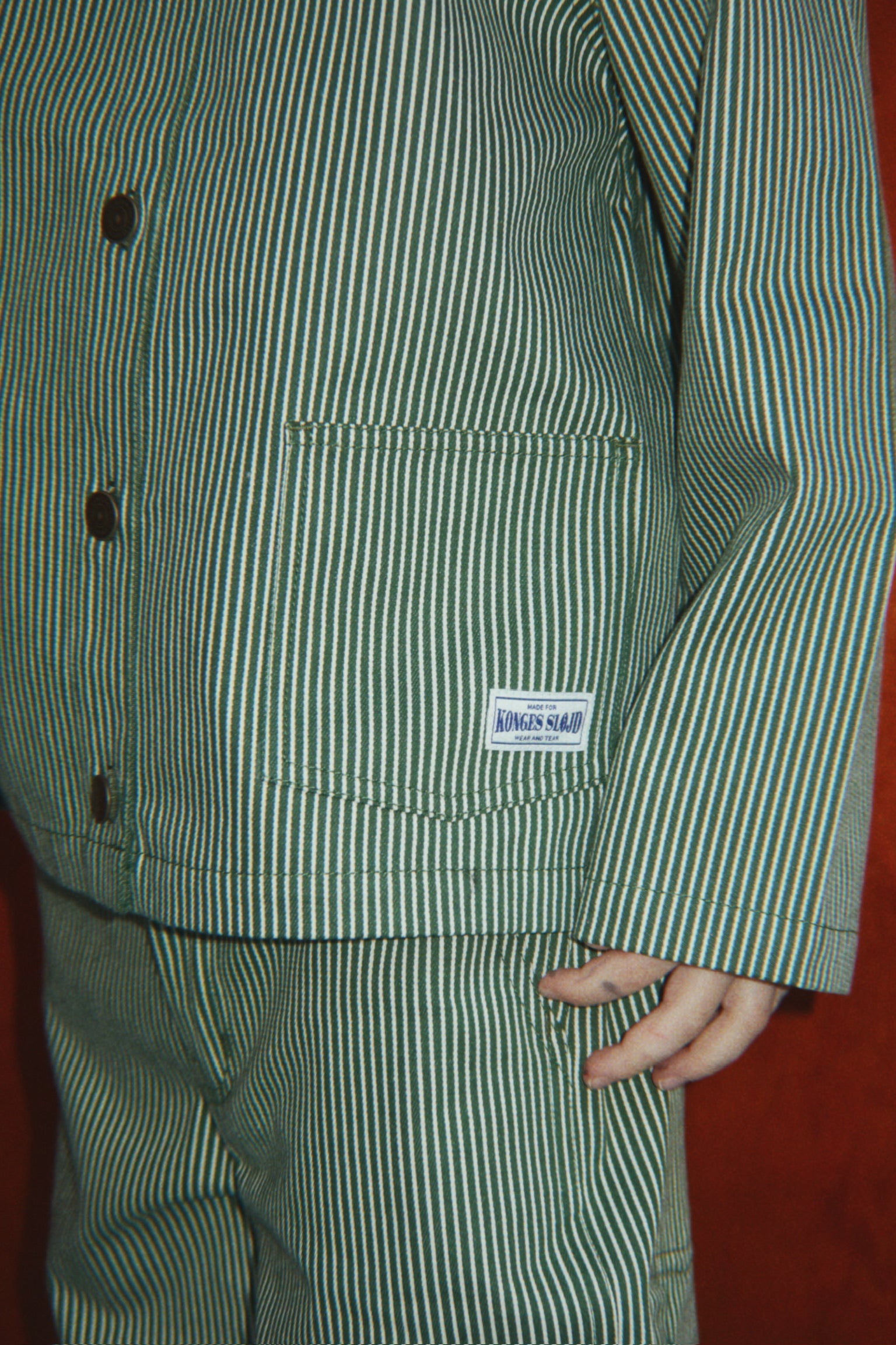 Overshirt Luc | Milk Verte Stripe | Konges Sløjd