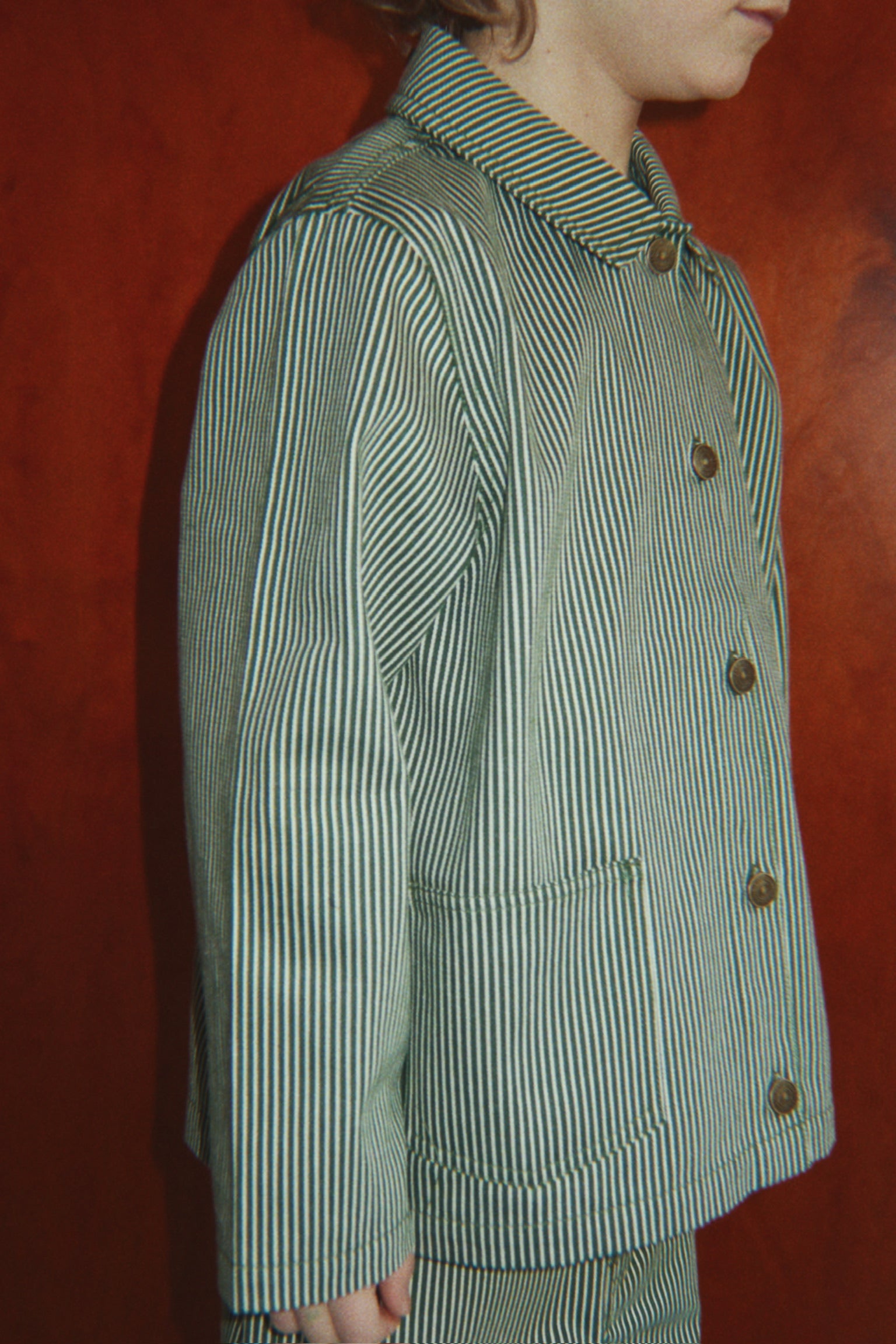 Overshirt Luc | Milk Verte Stripe | Konges Sløjd