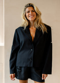 Oversized cropped blazer Star | Black | Refined Department
