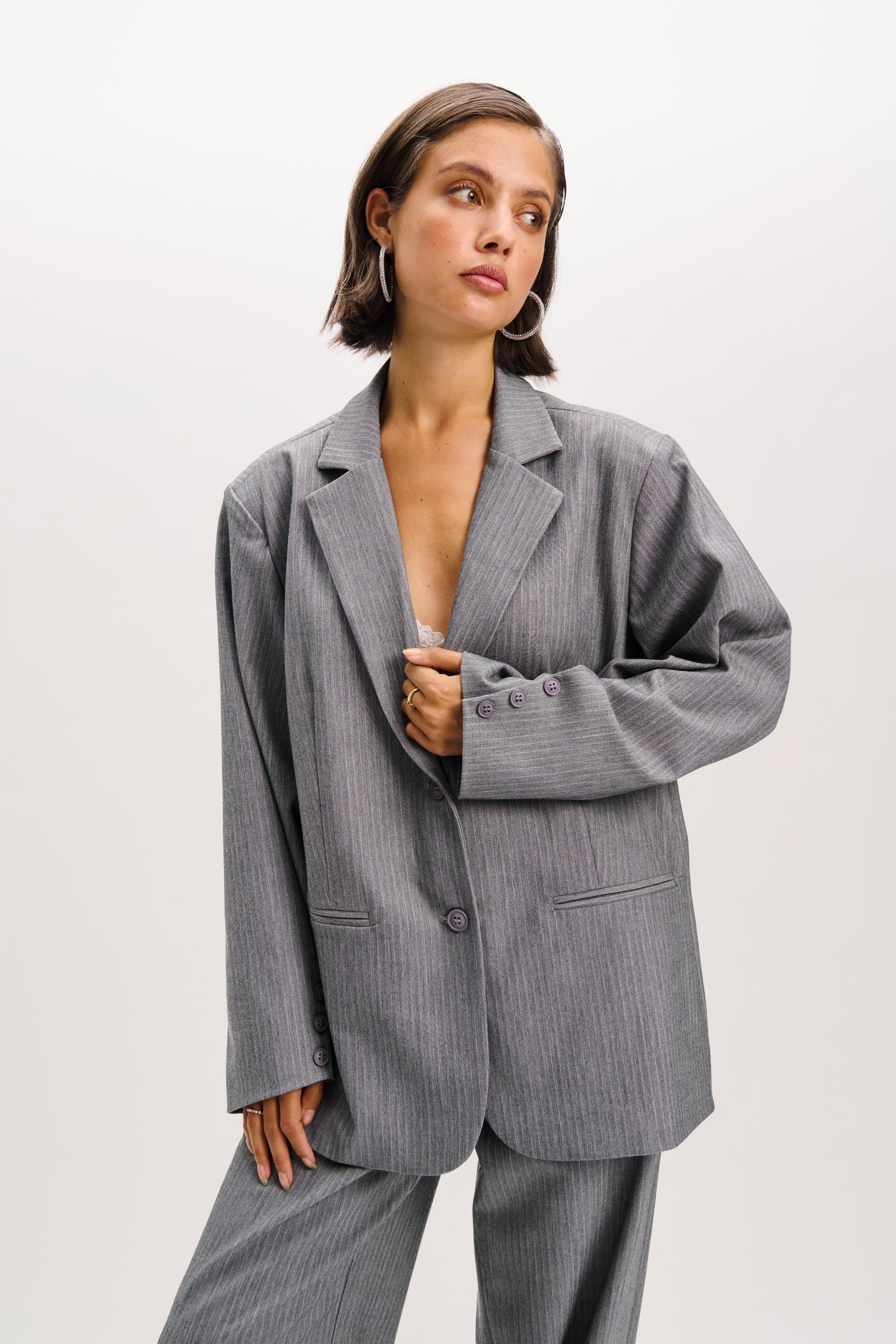 Oversized blazer Mikky | Light grey | Refined Department