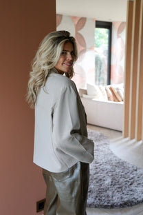 Oversized cropped blazer Jackie | Sand | Refined Department