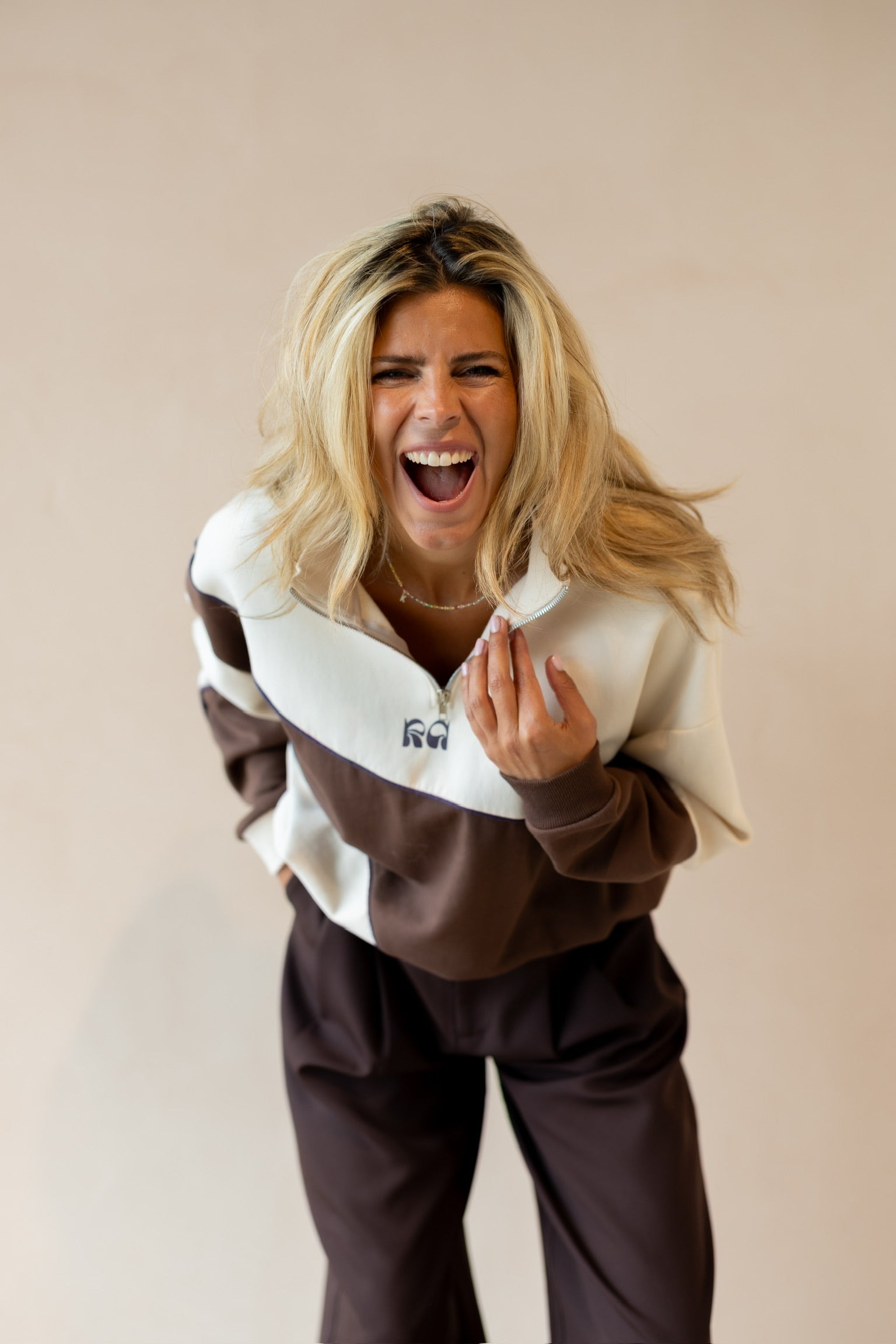 Oversized zipper sweater Fadey | Multi colour | Refined Department