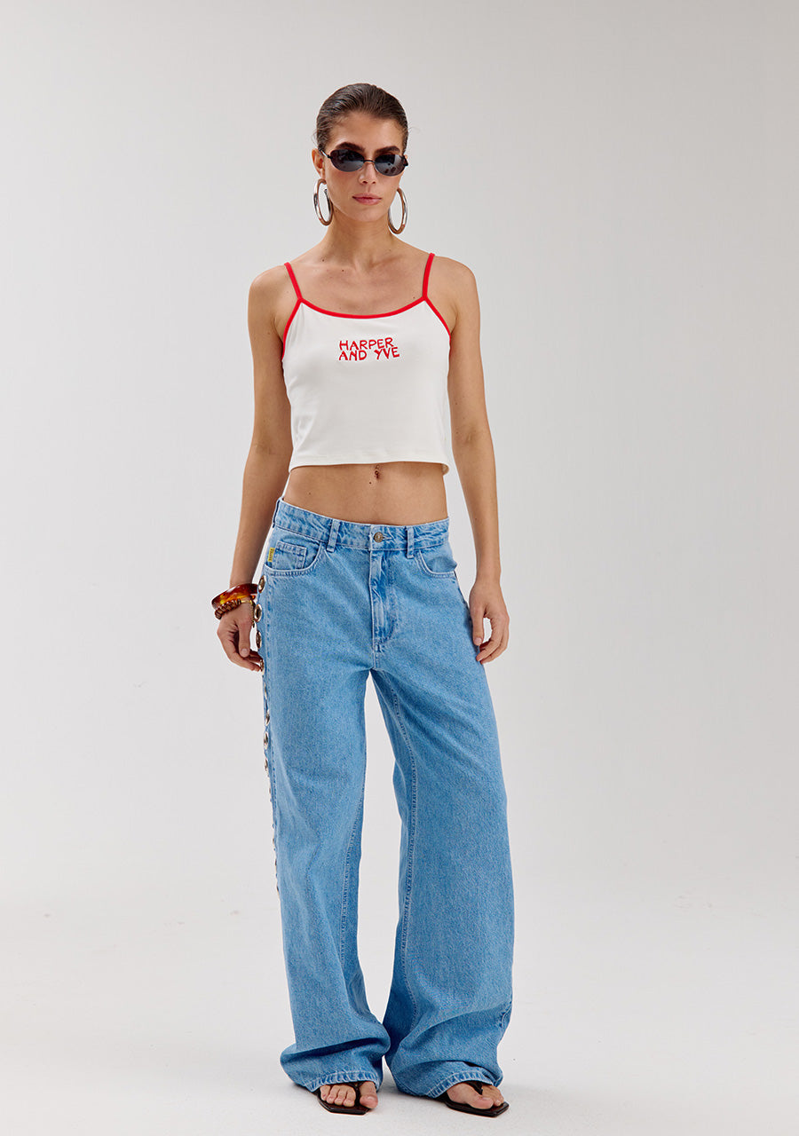 Pants Mayra eye | Mid blue | Harper & Yve