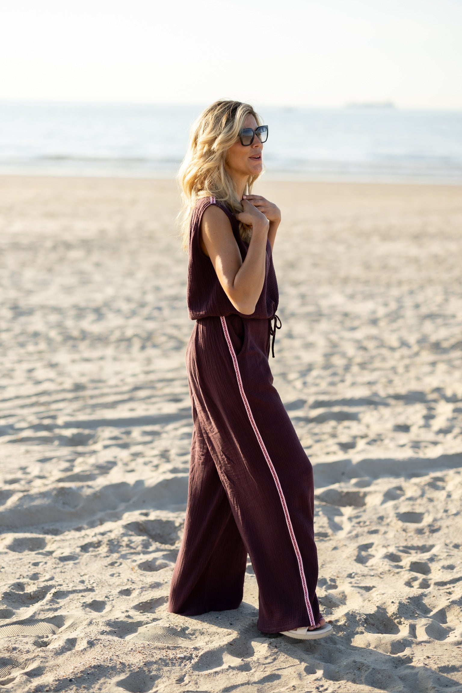 Pants Bon bini | Aubergine | Studio Poespas