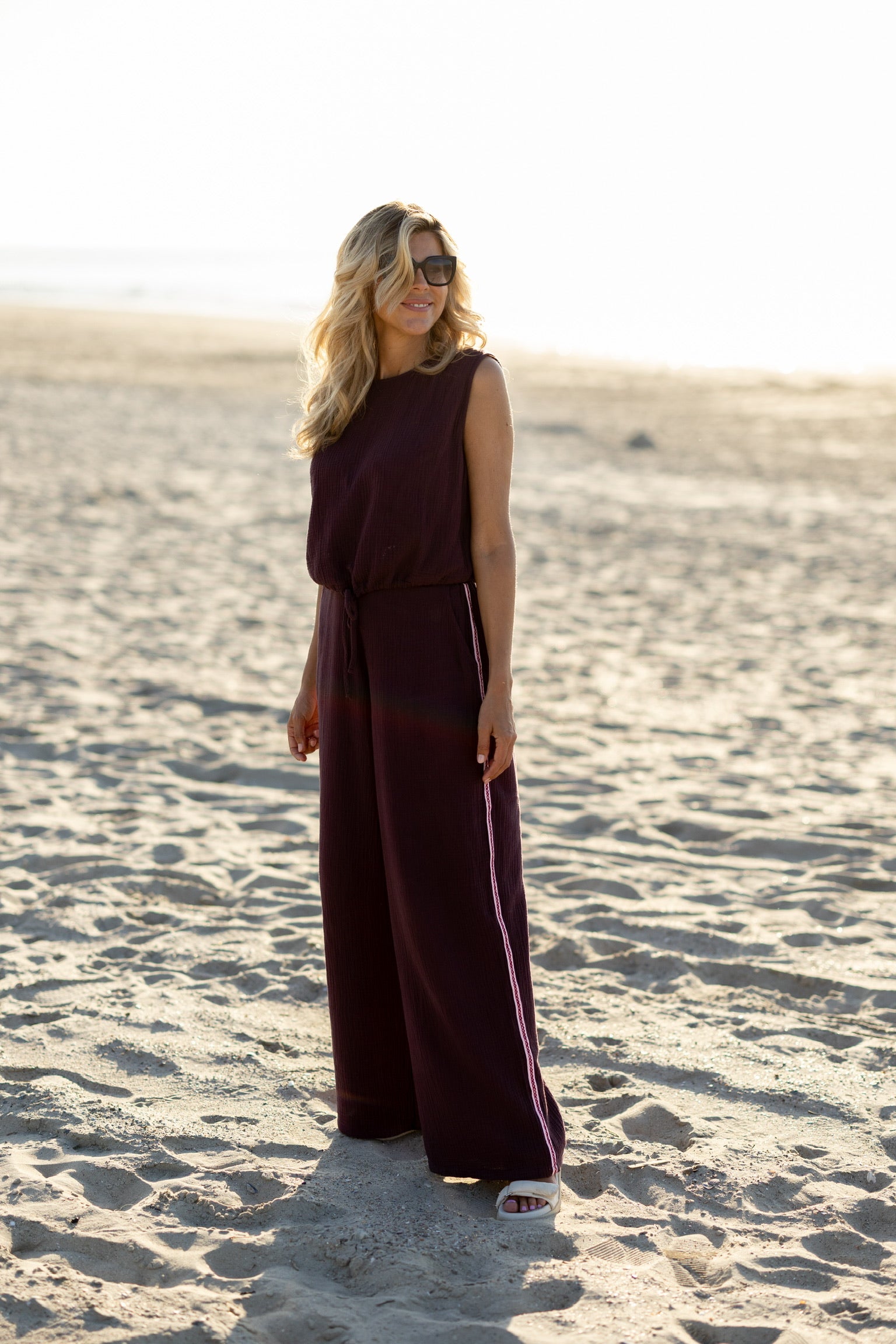 Pants Bon bini | Aubergine | Studio Poespas