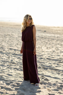 Pants Bon bini | Aubergine | Studio Poespas