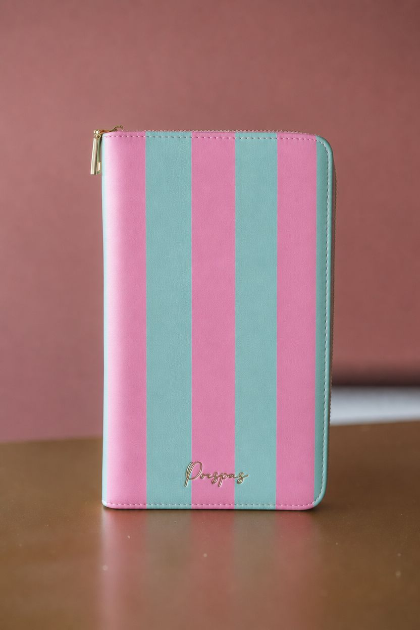 Paspoorthoes Stripes Mint Pink | t/m 6 pers. | Studio Poespas