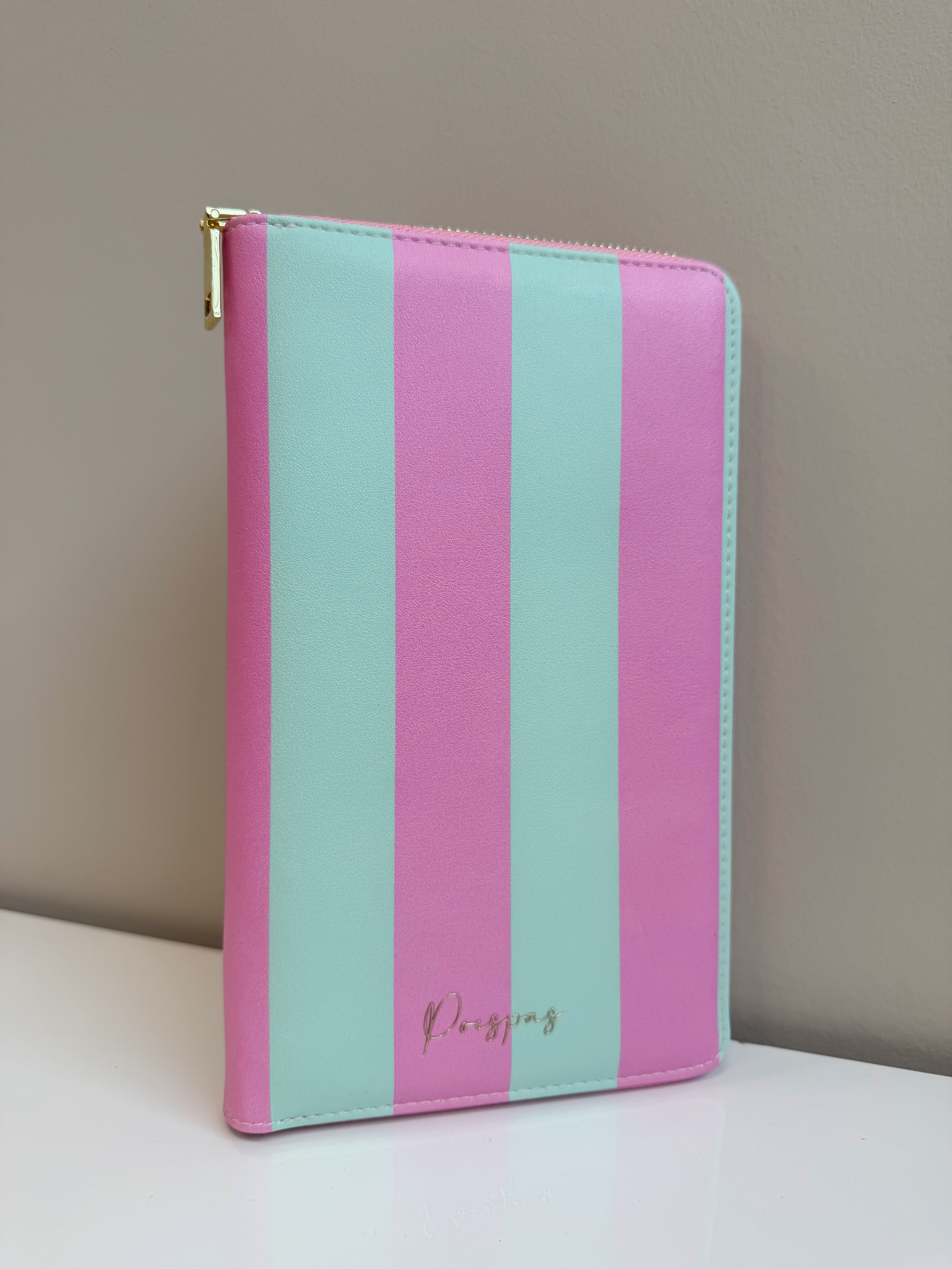 Paspoorthoes Stripes Mint Pink | t/m 6 pers. | Studio Poespas