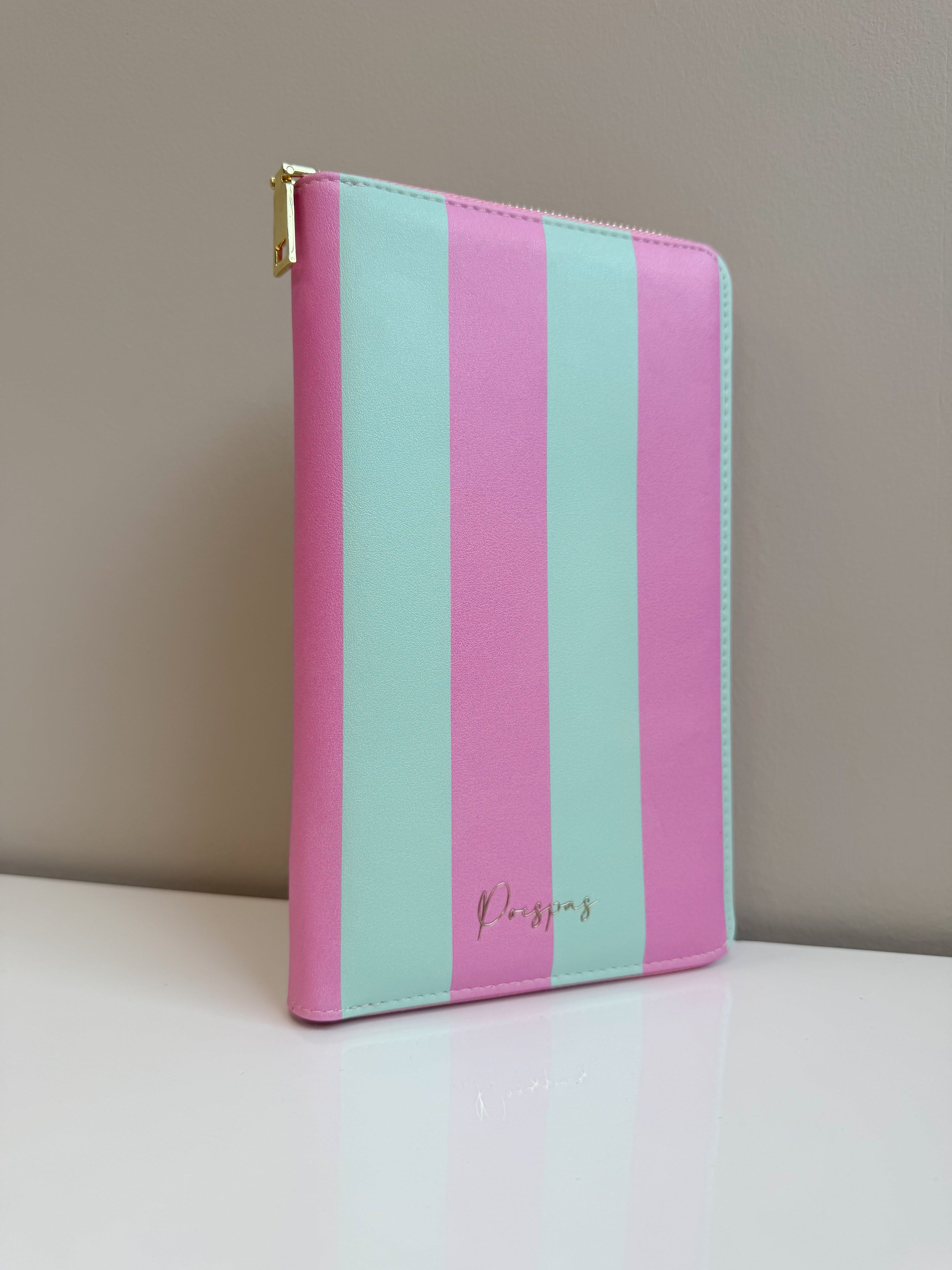 Paspoorthoes Stripes Mint Pink | t/m 6 pers. | Studio Poespas