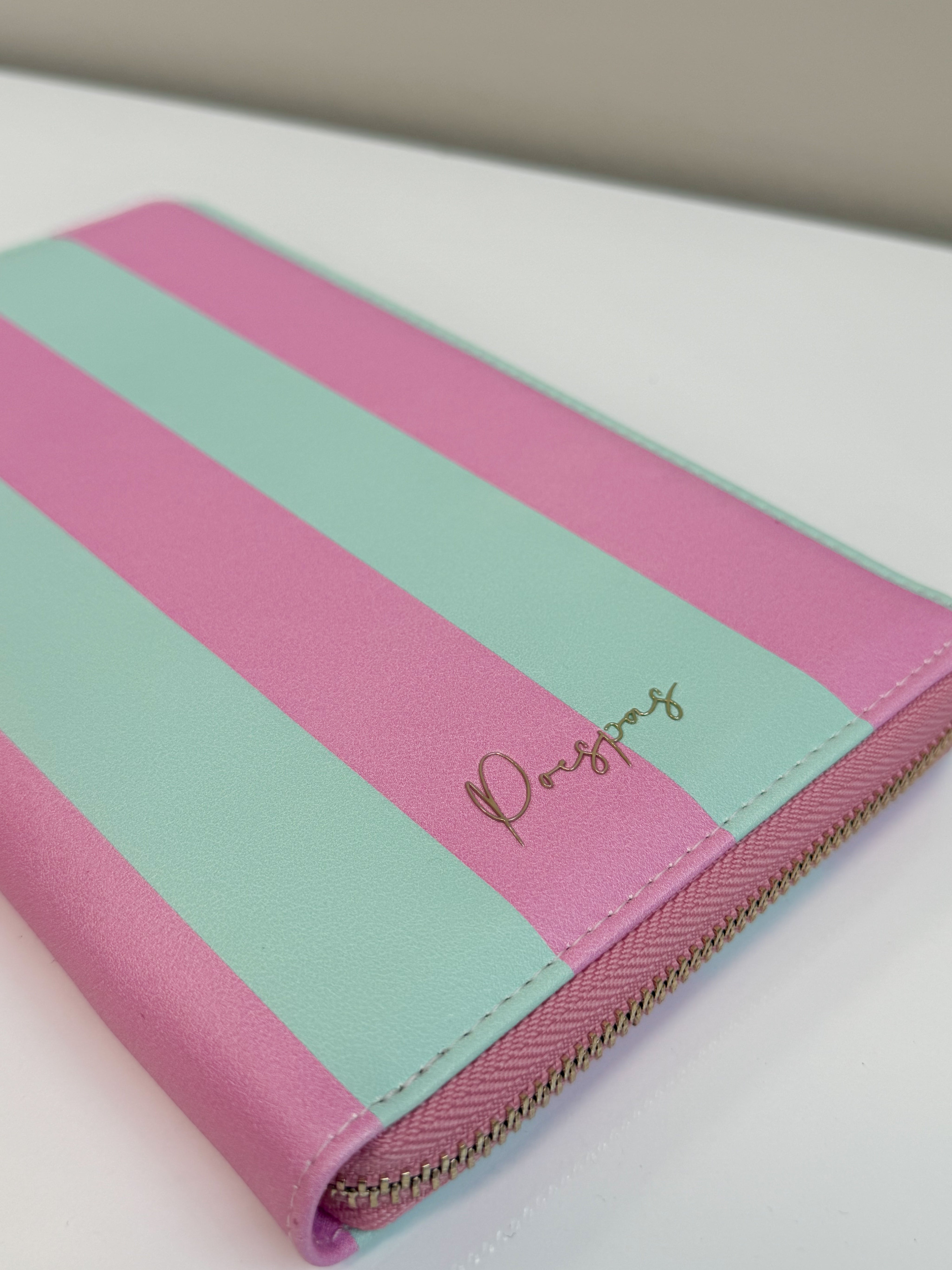 Paspoorthoes Stripes Mint Pink | t/m 6 pers. | Studio Poespas