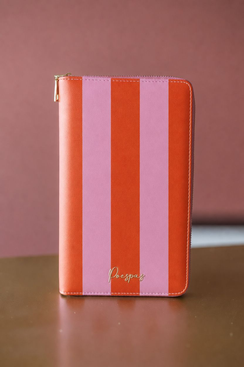 Paspoorthoes Stripes Pink Orange | t/m 6 pers. | Studio Poespas