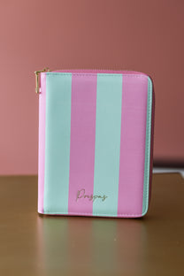 Paspoorthoes Stripes Mint Pink | t/m 4 pers. | Studio Poespas