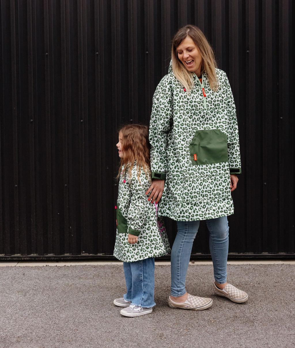 Poncho Green Leopard | Hello Hossy