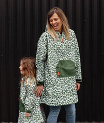 Poncho Green Leopard | Dames | Hello Hossy
