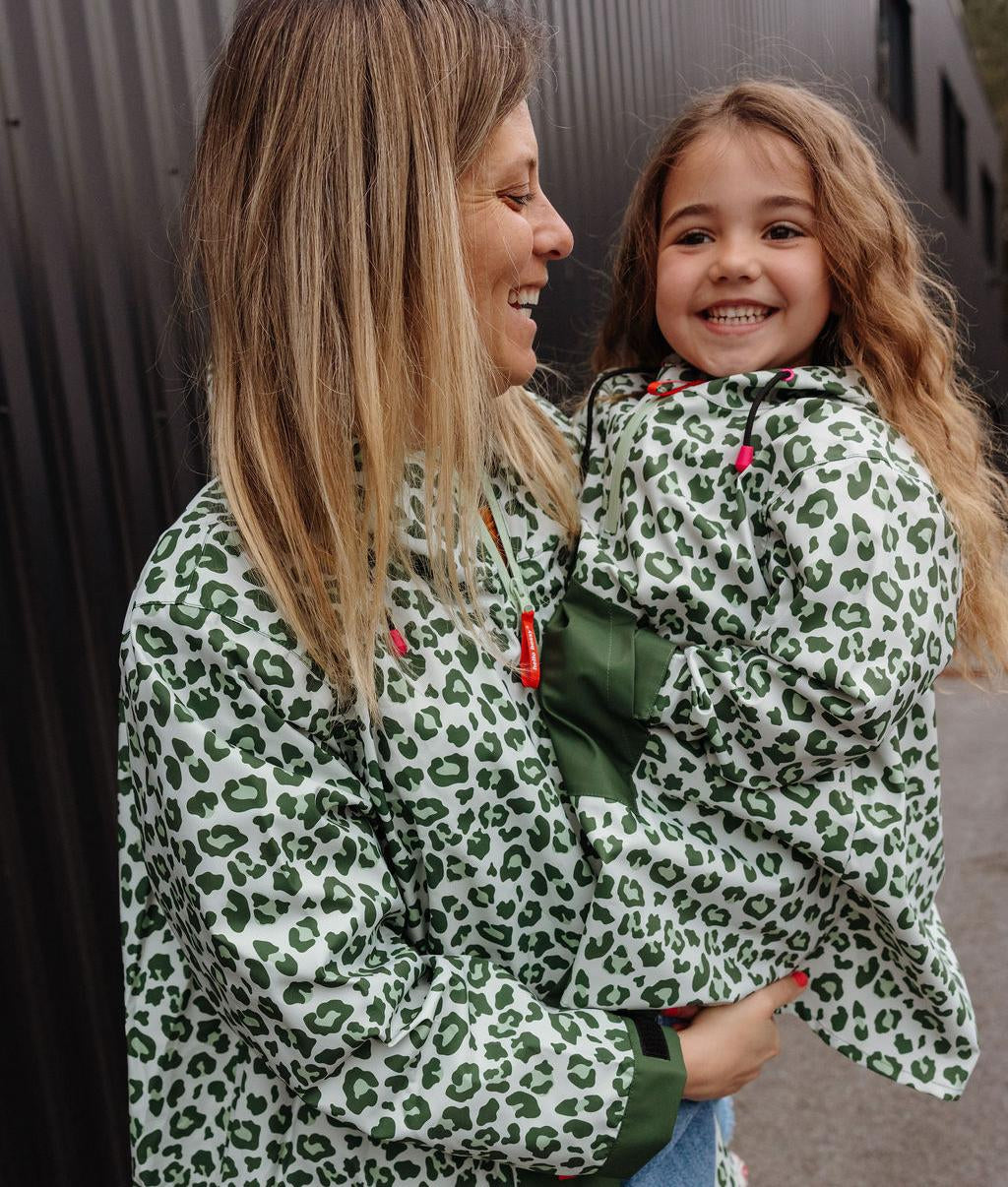 Poncho Green Leopard | Dames | Hello Hossy