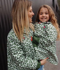 Poncho Green Leopard | Dames | Hello Hossy