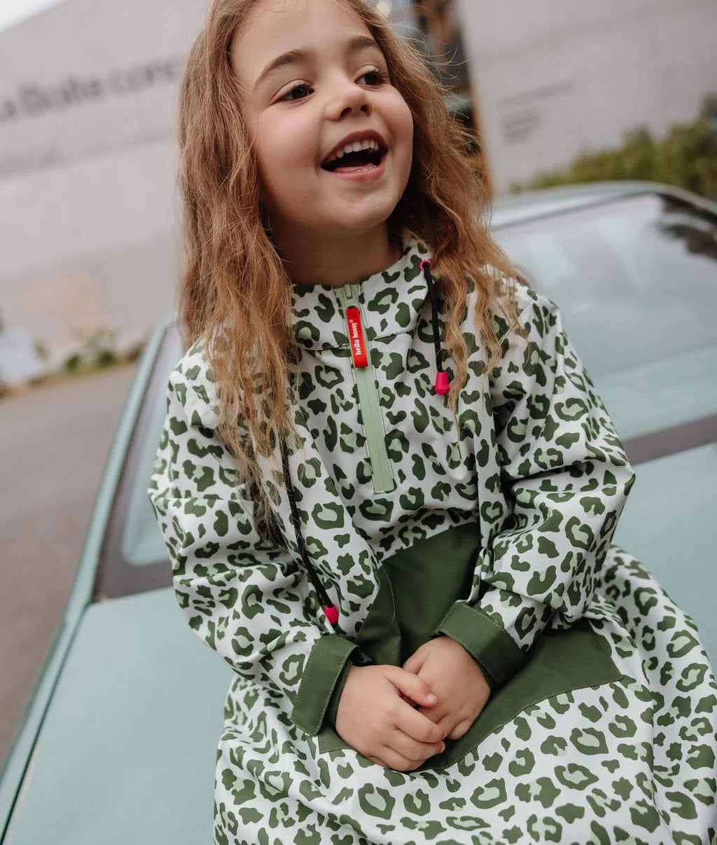 Poncho Green Leopard | Hello Hossy