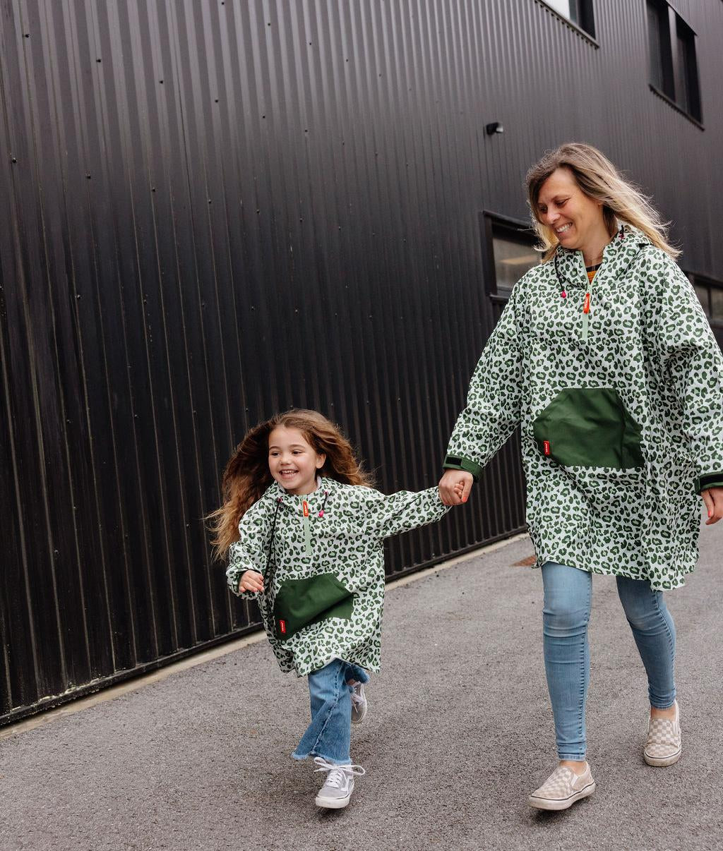Poncho Green Leopard | Dames | Hello Hossy