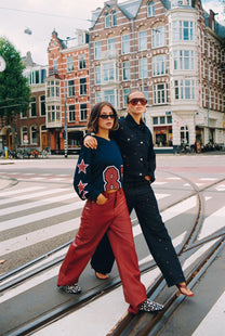 Wide leg pants Esmee | Bordeaux | Refined Department