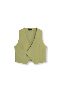 Relaxed waistcoat Lille | Matcha | Refined Department