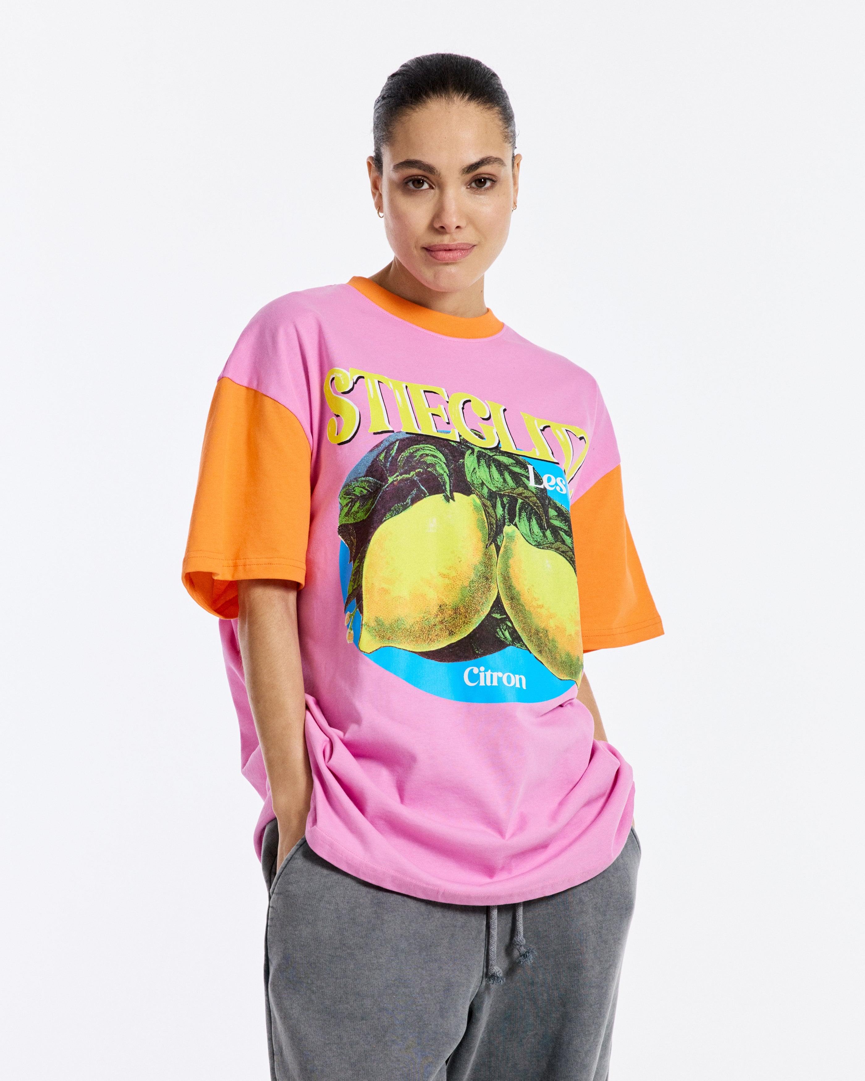 Simone oversized T-shirt | Pink | Stieglitz