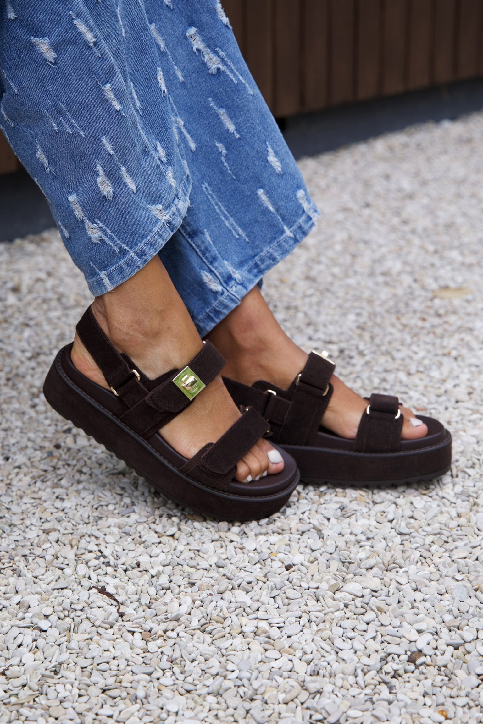 未使用品SUNSEA CAMPAGNE SANDALS Brown Black 未使用品SUNSEA CAMPAGNE SANDALS Brown Black