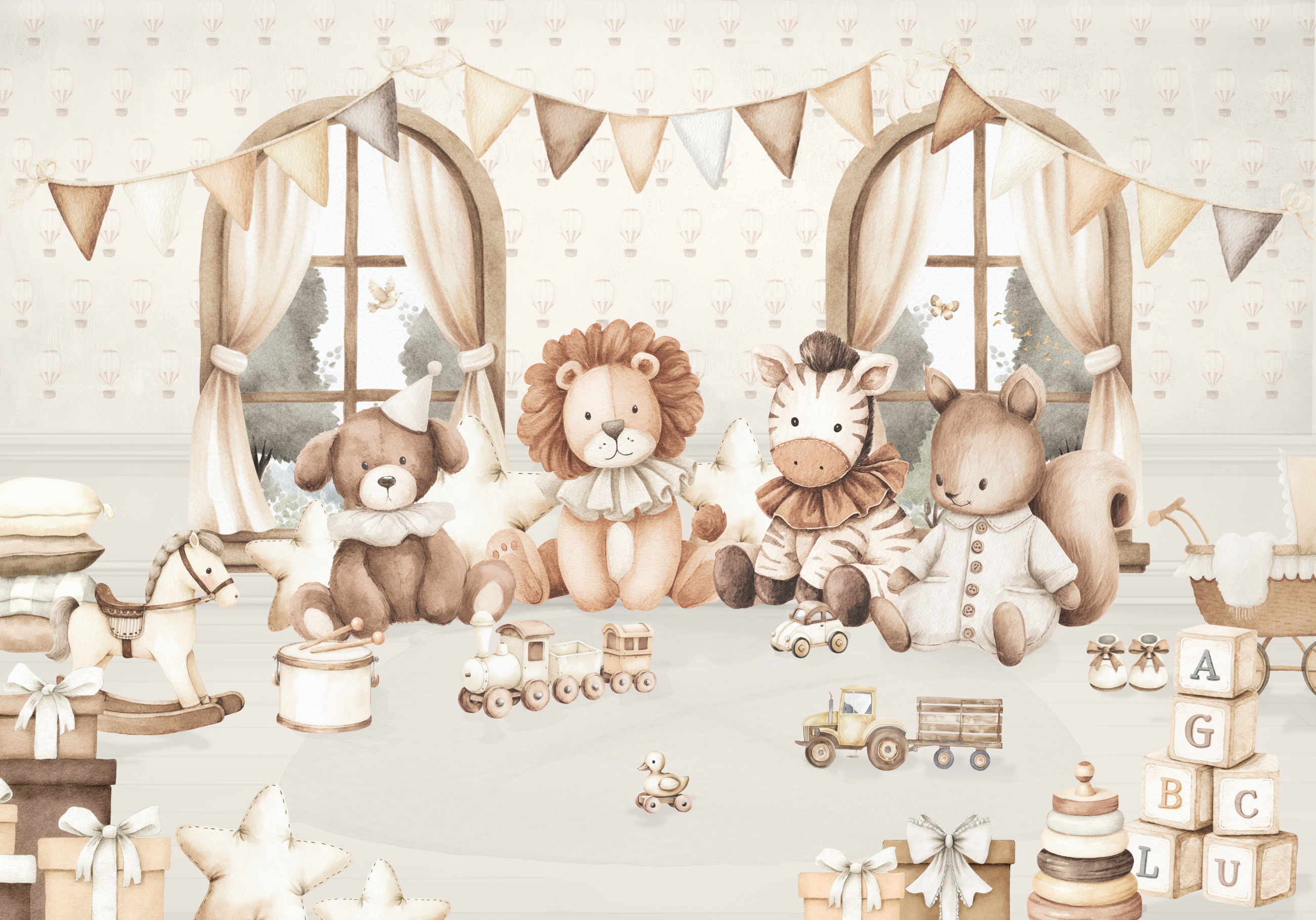 Behang Teddyberen | Staaltje