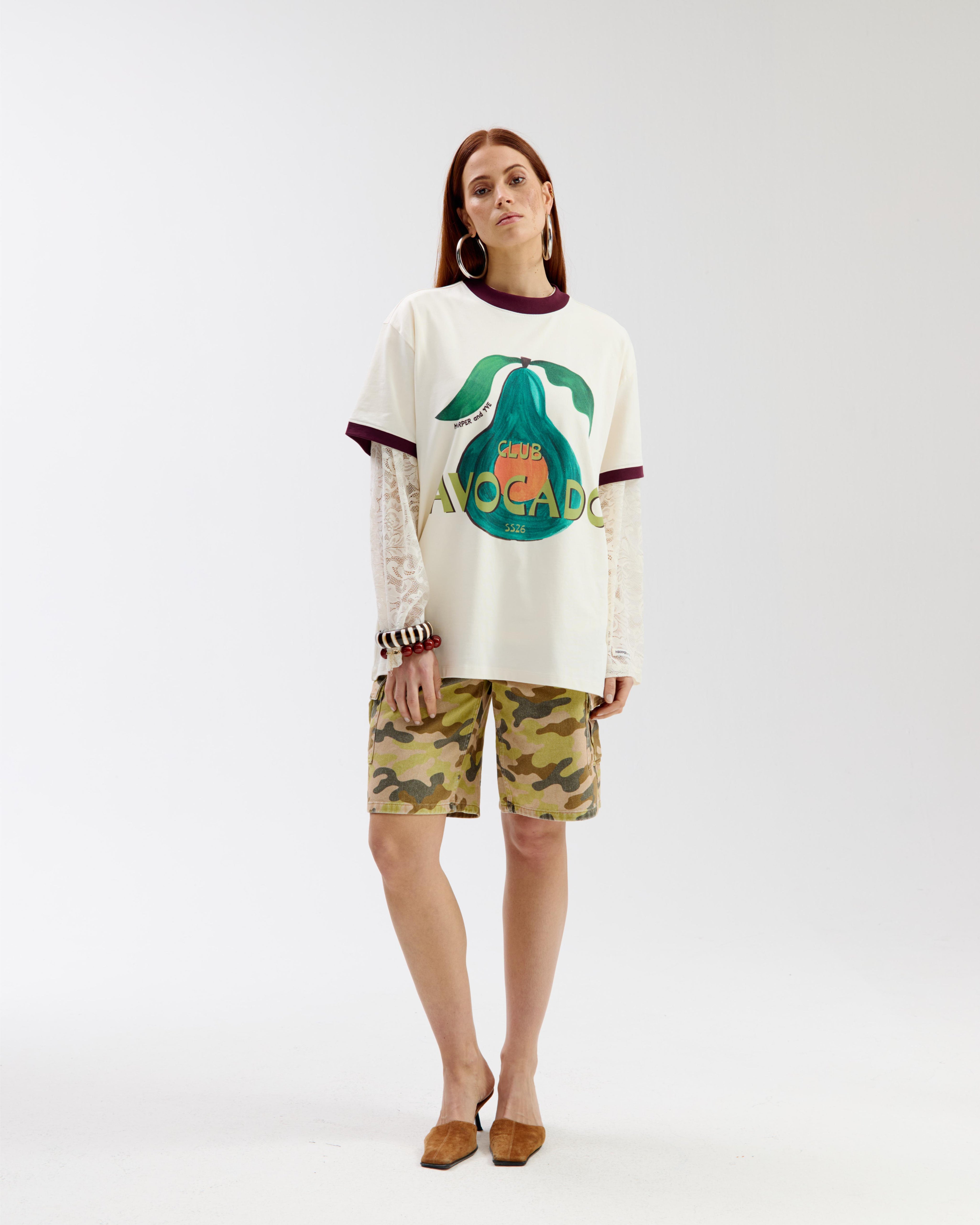 Shirt club avocado | Ecru | Harper & Yve