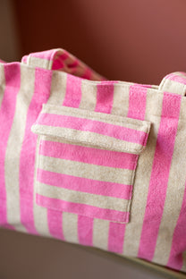 Shopper Stripe-a-licious | Pink/grey | Studio Poespas
