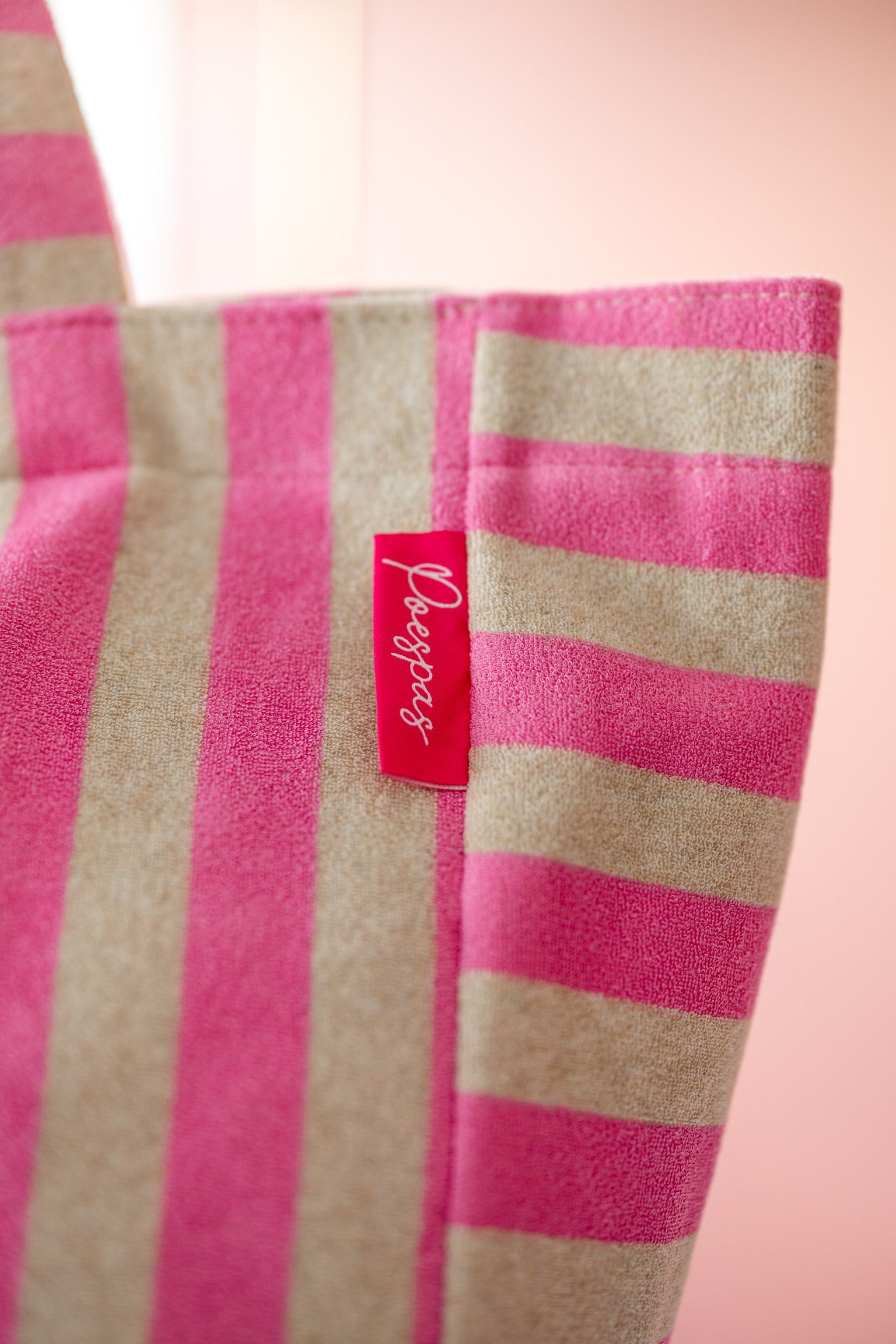 Shopper Stripe-a-licious | Pink/grey | Studio Poespas