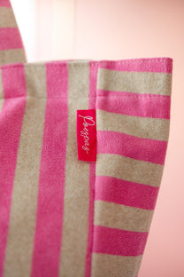 Shopper Stripe-a-licious | Pink/grey | Studio Poespas