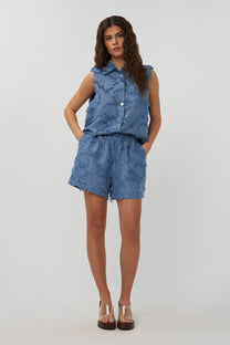 Short Sofia | Blue textured | Studio Amaya