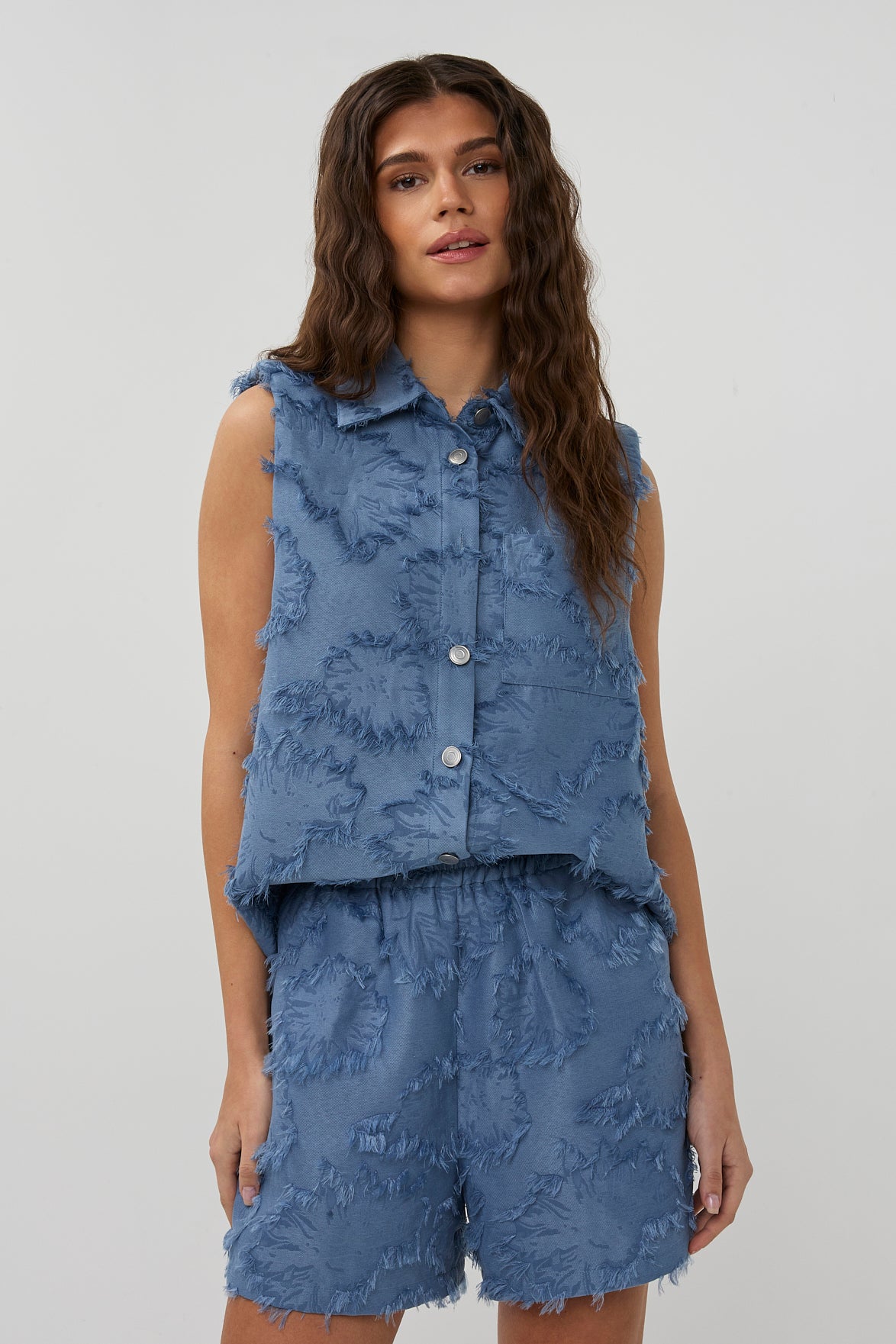 Short Sofia | Blue textured | Studio Amaya