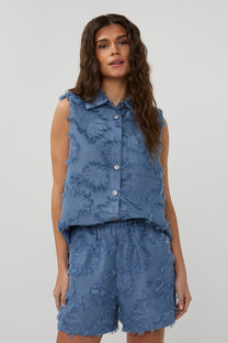 Short Sofia | Blue textured | Studio Amaya