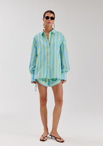 Short Yessie | Blue yellow stripe | Harper & Yve