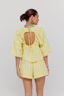 Short Yessie | Yellow stripe | Harper & Yve