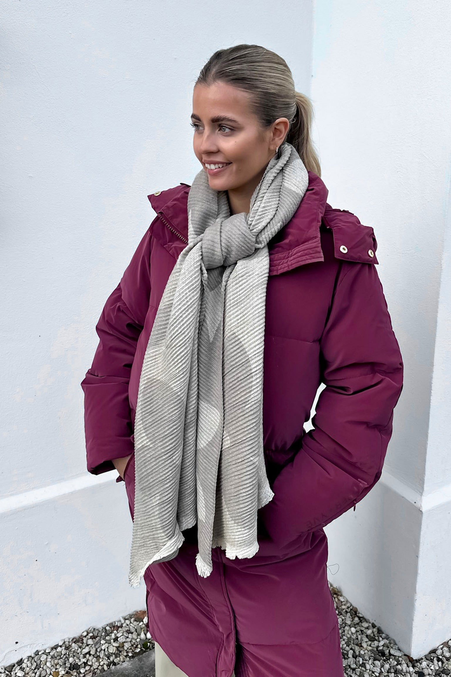 Sjaal autumn grey figures | Rib | Studio Poespas