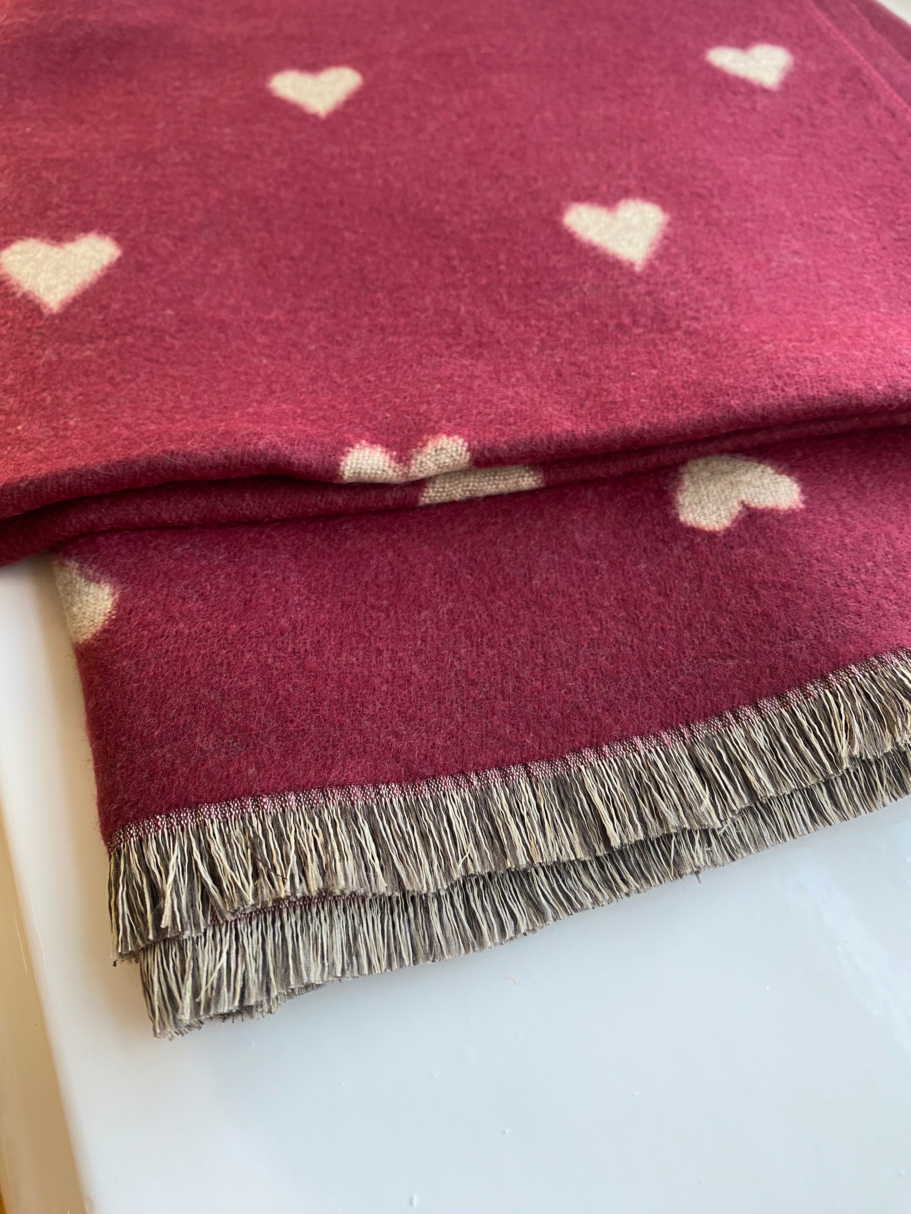 Sjaal cherry love | White hearts