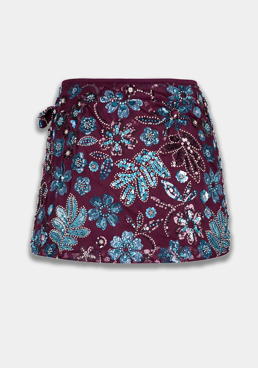 Skirt Romy | Cassis blue sequin | Harper & Yve