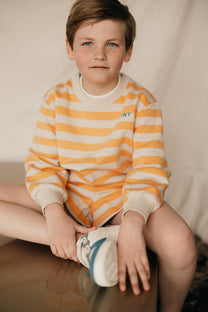 Stripes sweatshirt | Orange/dark vanilla | Tinycottons