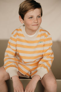 Stripes sweatshirt | Orange/dark vanilla | Tinycottons