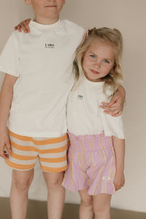 Stripes tiny short | Orange/dark vanilla | Tinycottons