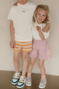 Stripes tiny short | Orange/dark vanilla | Tinycottons